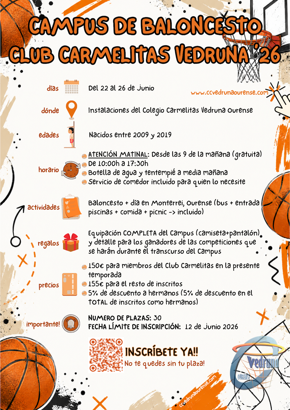 Lee más sobre el artículo Campus de Baloncesto CCVedruna ’26